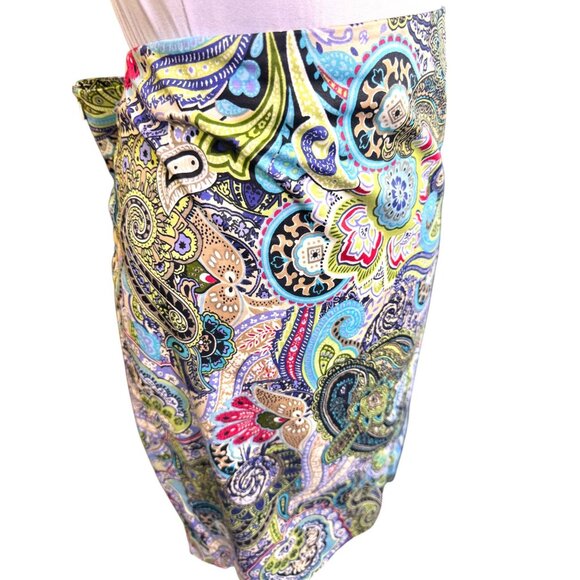 Talbots 16P Colorful Paisley Skirt With Back Zipper & Hook - Picture 7 of 9